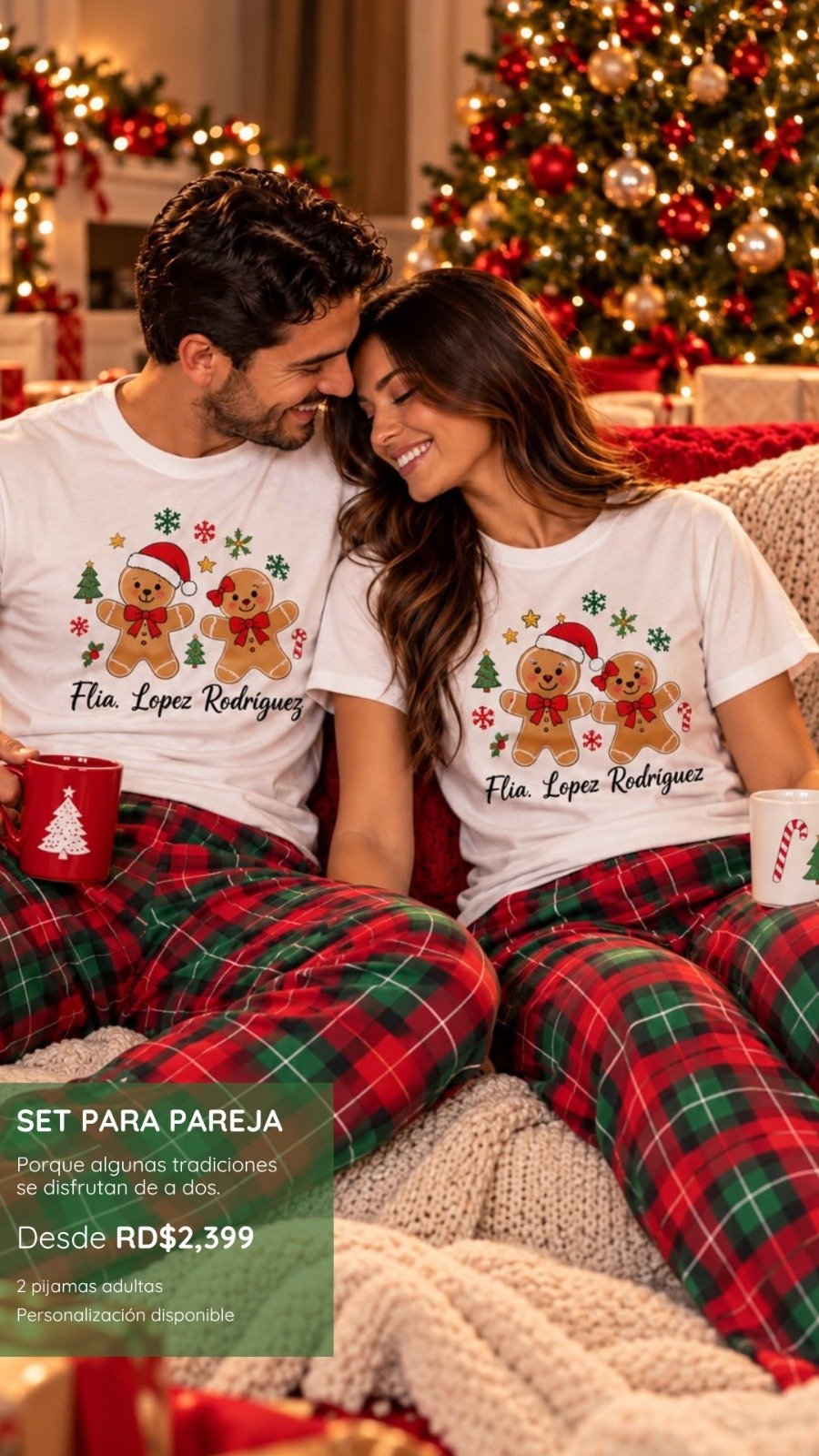PIJAMA PANTALON + T-SHIRT ADULTOS - Pijamas de Navidad 2026
